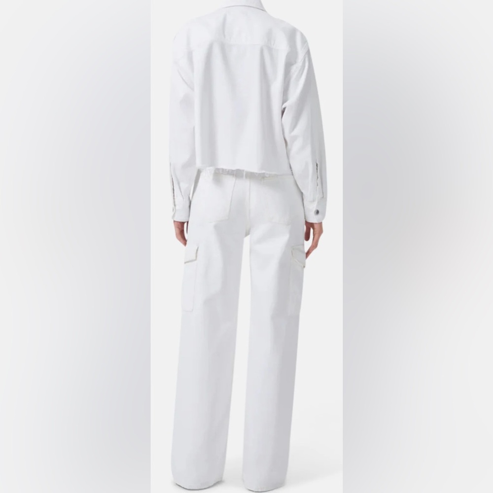 AGOLDE Minka High - Waisted White Wide-Leg Cargo Pants - Picture 2 of 6